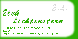 elek lichtenstern business card